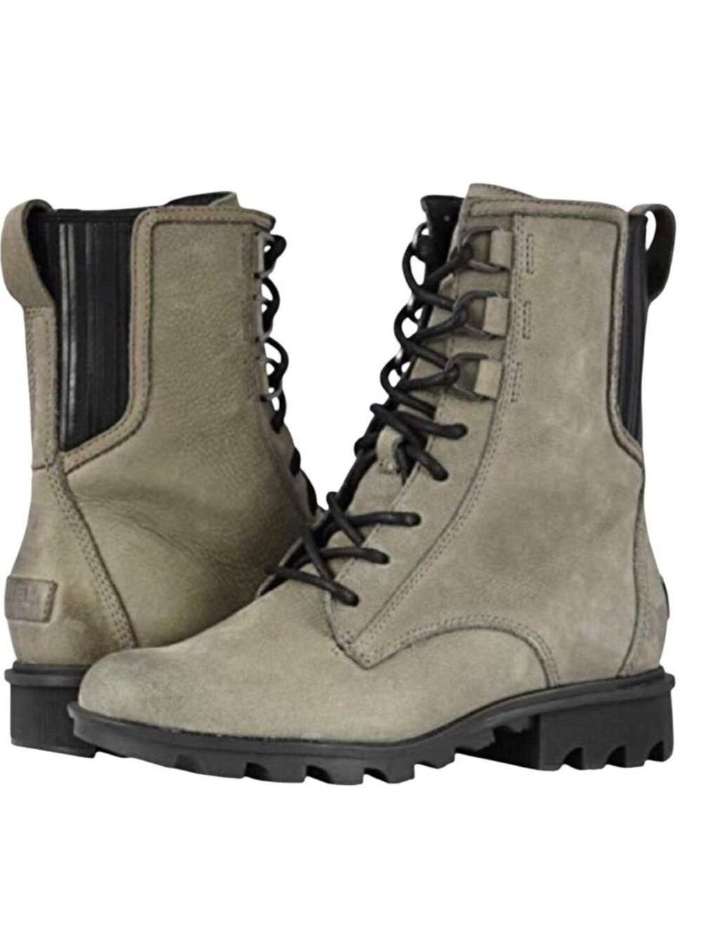 Sorel Phoenix Waterproof Lace-Up Zip Leather Combat Boots NL3007 Women’s 8.5 Oli